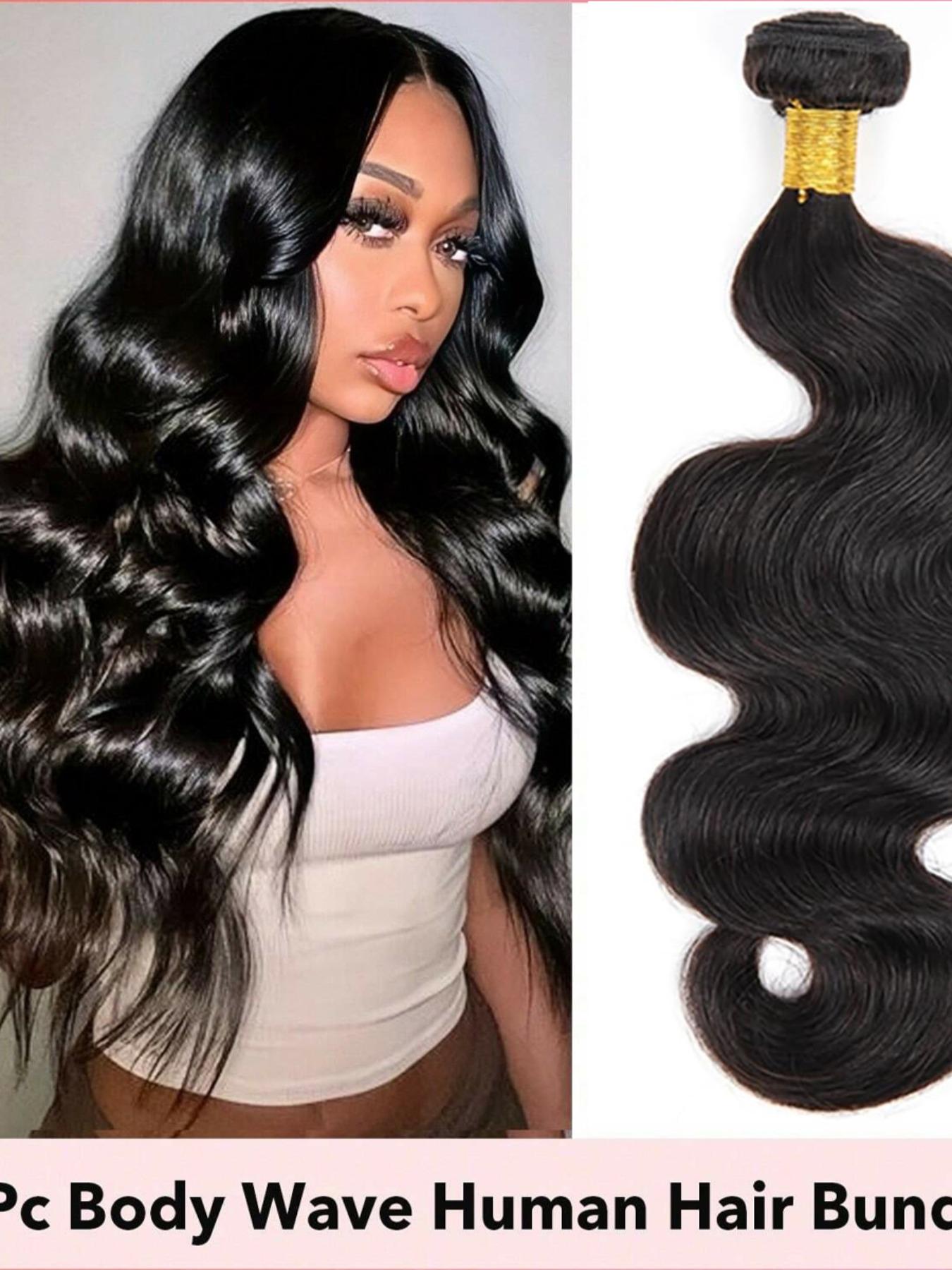 1PCS TK-BW Natural Black Body Wave Human Hair Bundle, Brazilian Hair Weave