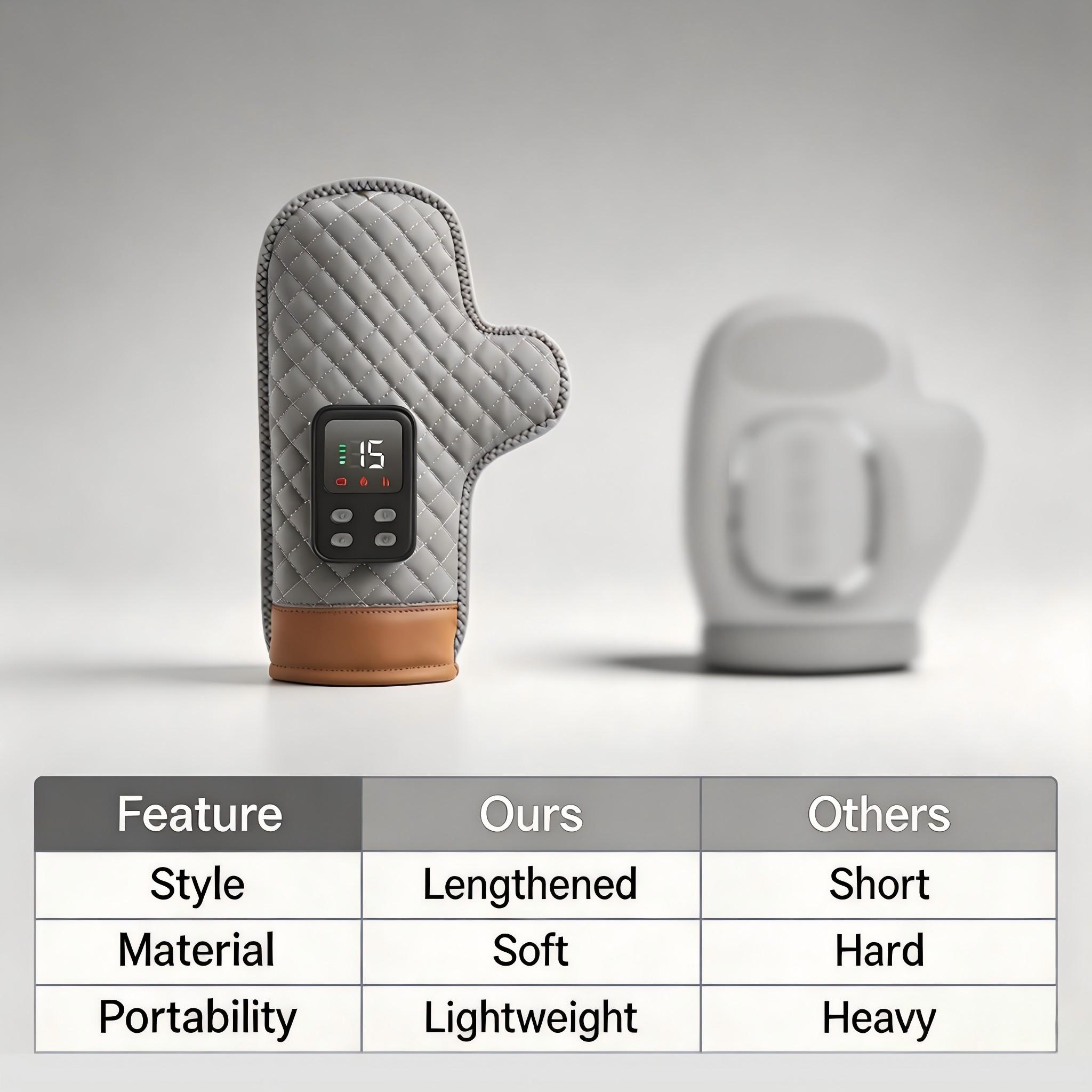 Rechargeable Portable Hand Massager, Combines Air Pressure, Heat Therapy, and Vibration, Electric Vibrating Massage Device for Finger Joints, Home Use