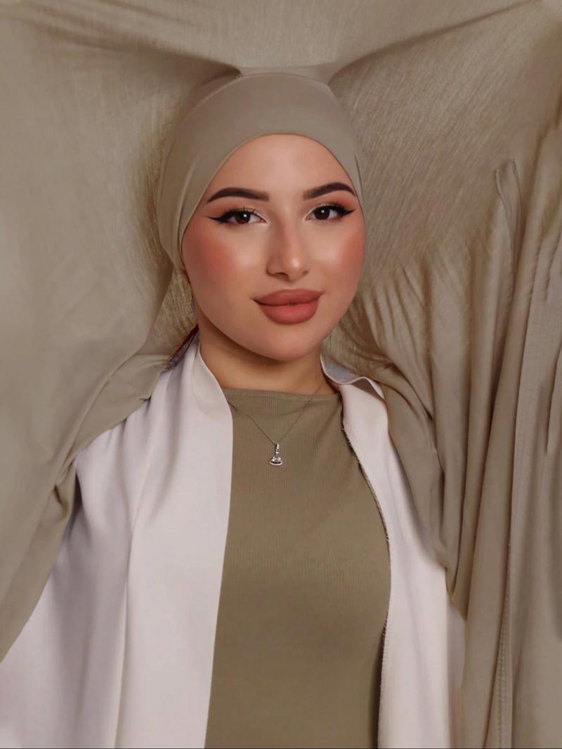 1pc Instant Jersey Hijab with Undercap, Silky Soft Breathable Fabric, Casual Plain Design, Ideal for All Seasons & Special Occasions, Stretchy Hijab