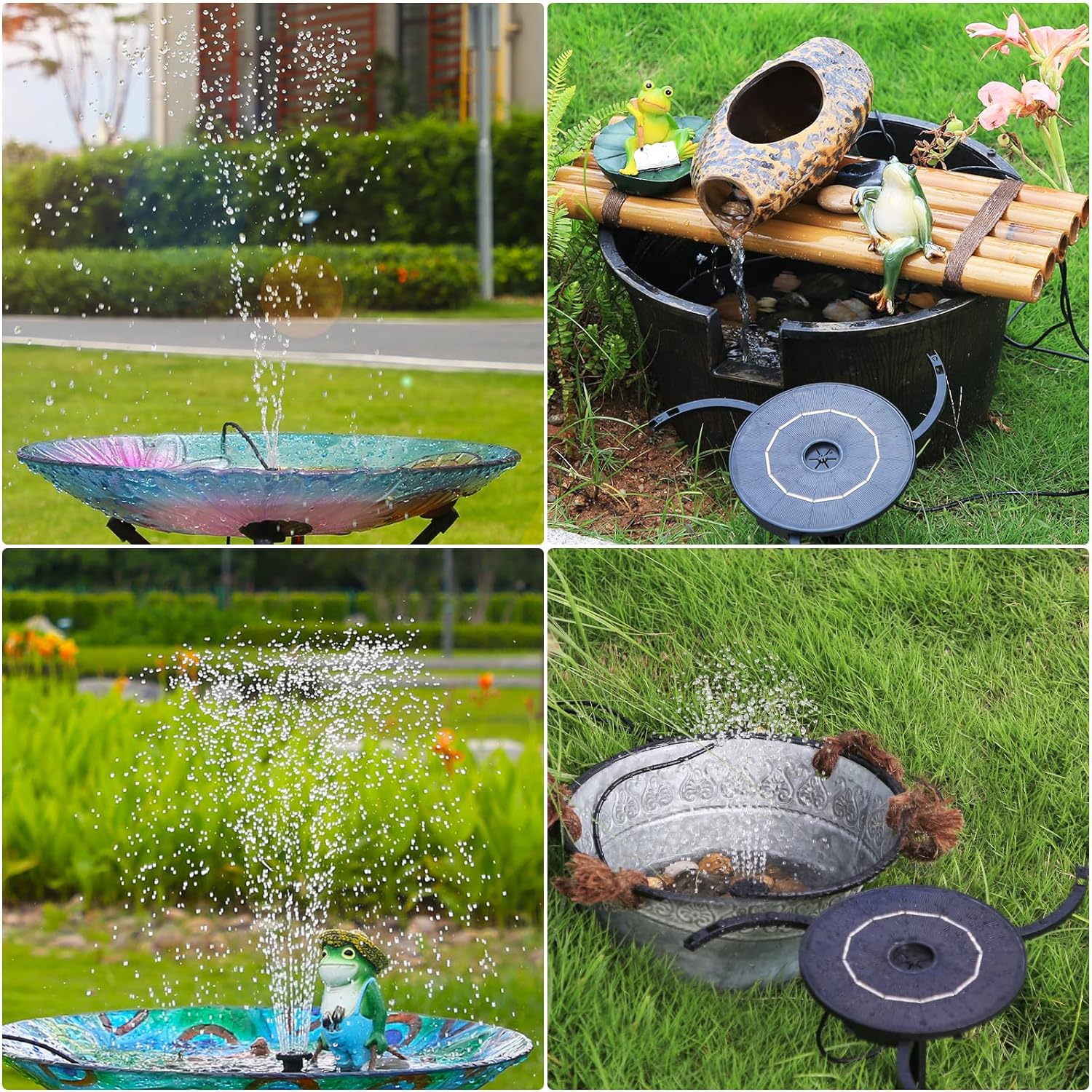 AISITIN Solar Fountain Pump – DIY Solar-Powered Water Feature for Bird Baths, Gardens, Ponds, and Fish Tanks