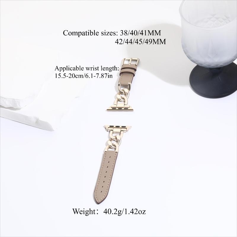 Braided Leather Strap for Women Fancy Synthetic Leather & Denim Chain Band Compatible for  iWatch Series 1-11/SE/SE2/Ultra/Ultra2 (38-49mm) (Watch Not Included)#TikTokShopHolidayHaul