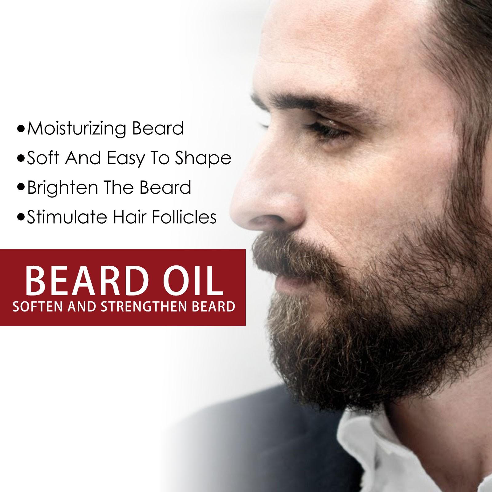 Men's Beard Care Oil, Dense Moisturizing Repair Strengthen Hair Growth, Essential Oils for Beards & Mustaches, Natural Ingredients