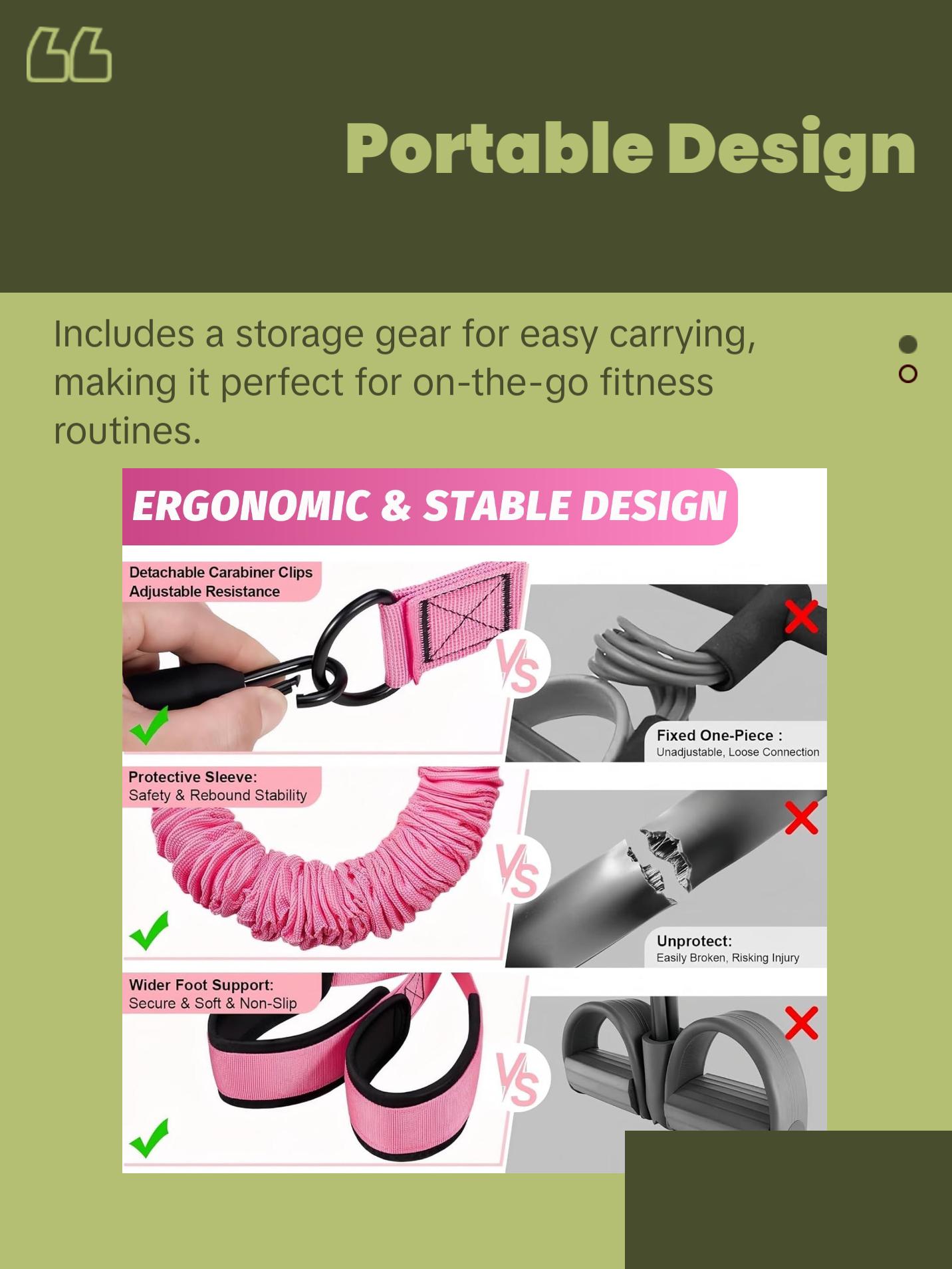 Multi Accessory Resistance Band Set Elastic Pull Bar Foot Straps Storage Bag Complete Family Fitness Tool