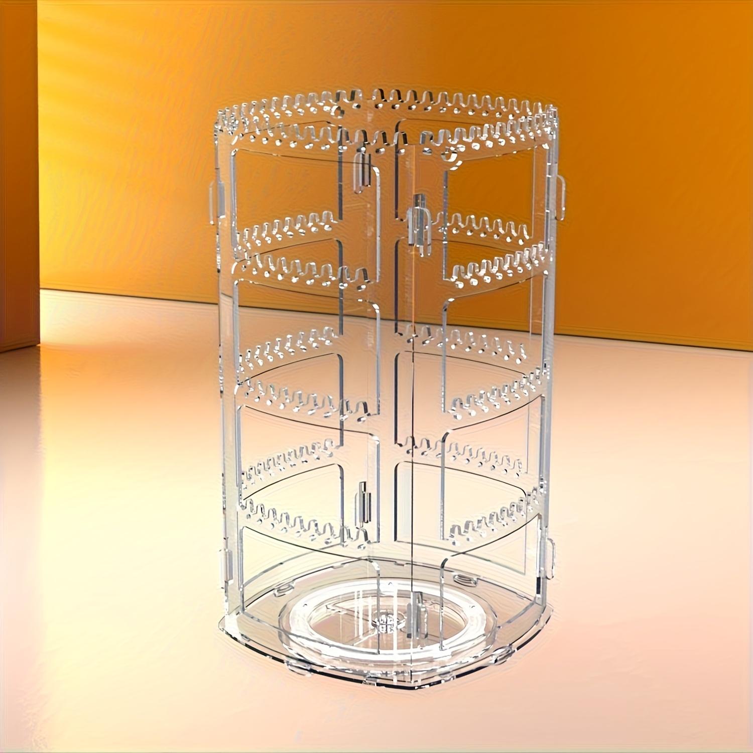 1pc 360 Degree Rotating Jewelry Display Stand, Earring Studs Hoop Organizer Rack, Portable Necklace Hanger Storage Holder