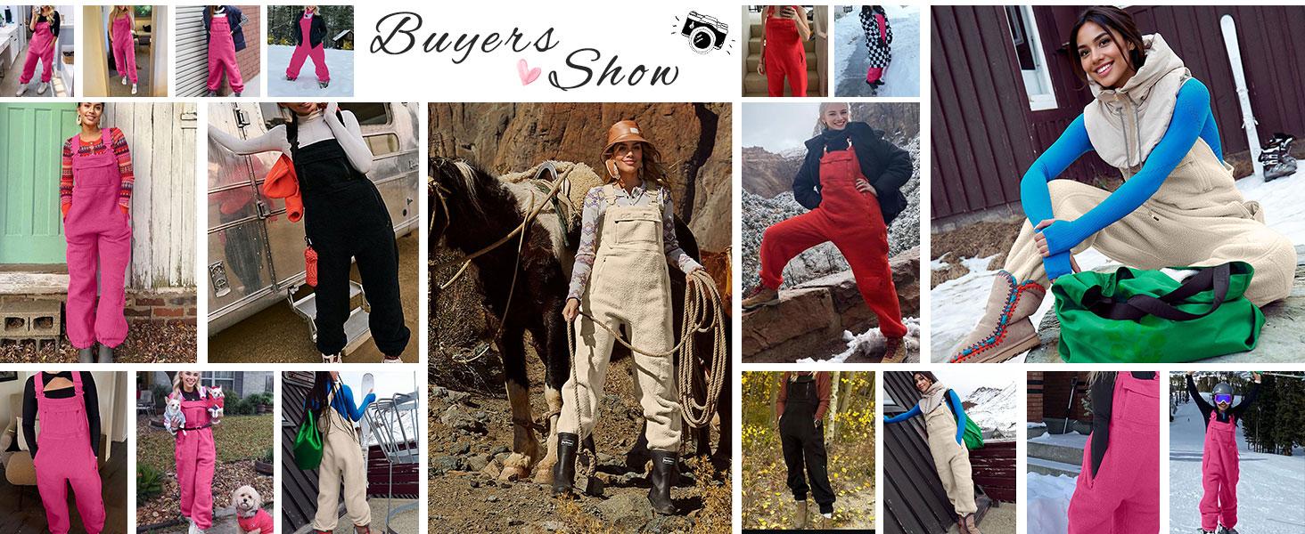 Naeduo Womens Fleece Overalls One-piece Bibs Jumpsuits Adjustable Suspender Straps Warm Winter Fuzzy Ski Pants Naeduo Womens Fleece Overalls One-piece Bibs Jumpsuits Adjustable Suspender Straps Warm Winter Fuzzy Ski Pants