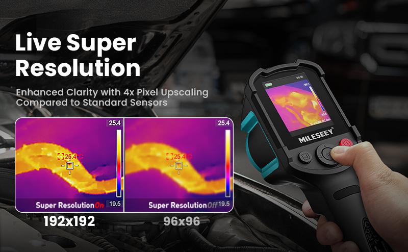 Mileseey TR10 Thermal Imaging Camera, Super Resolution 240 x 240, 25 Hz Refresh Rate, Temperature Range -4°F to 1022°F, 2.8-inch LCD Display,Handheld Infrared Imager, 10-Hour Battery Life for Inductrial,temp gun
