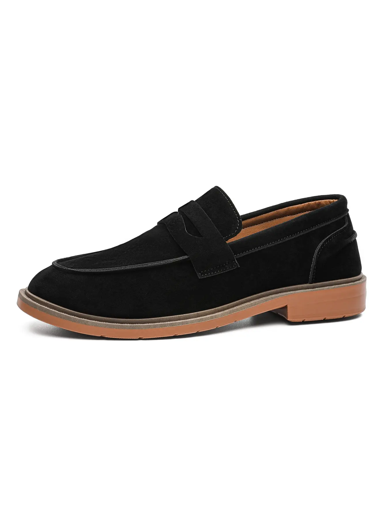 Men's Vintage Suede Leather Loafers with Cross-Buckle Design, Comfortable Low-Top Casual Shoes for Office and Daily Wear, Anti-Slip Rubber Sole, All-Season Fashion Footwear