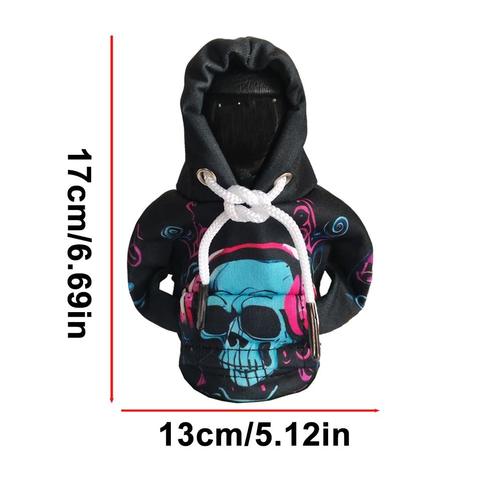 Universal Car Gear Shift Cover, Cyberpunk Skull Print, Interior Decoration, Small Sweatshirt Style, Automotive Accessories