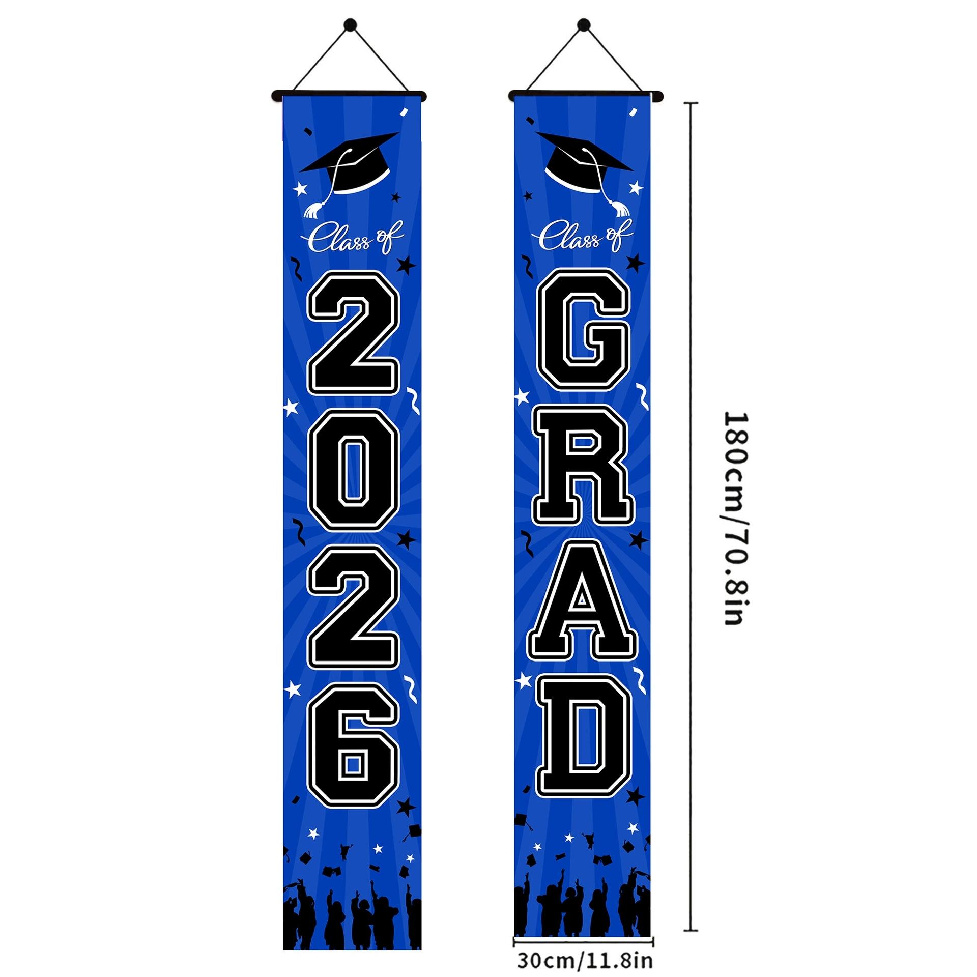 2026 Graduation Banner, 71x12 Inches, Blue, Perfect for Graduation Decorations, Congratulations Banner for Special Occasions