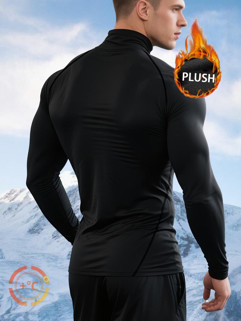 3-Pack Men’s Thermal Base Layer Tops – Fleece-Lined Compression Sports Top Shirts with “Bull” Print, Warm Stretch Fabric for Winter Running, Skiing, Hiking, Outdoor Training & Cold-Weather Workout Layering