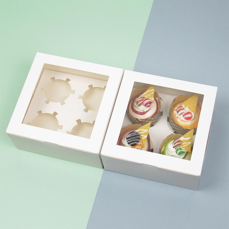 20/15/10/5/1pcs 4/6 Pack Clear Window Muffin Boxes, Kraft Paper Cupcake Containers for Bakery Desserts.needoh.paper plates