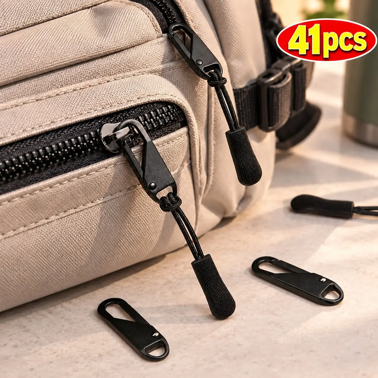 1 Set Universal Zipper Slider Replacement, Detachable Zipper Pull Tab, Multi-use Repair Kit for Luggage, Backpack, Jacket, Handbag, Boots and Outdoor Gear