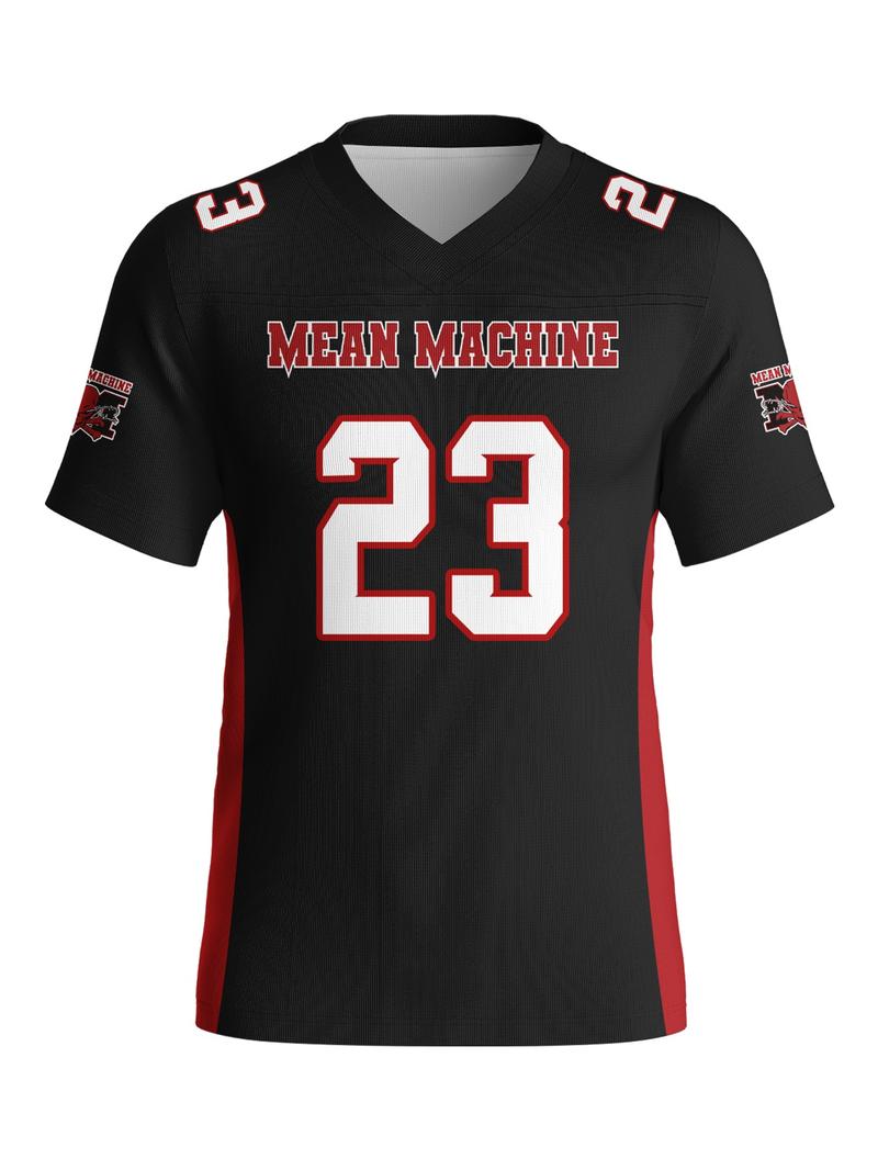 Men's American Football Jersey, Mean Machine Megget #23, Classic Vintage V Neck, Quick Dry Sweat Absorbent, Indoor & Outdoor Sports Wear, Jersey Top