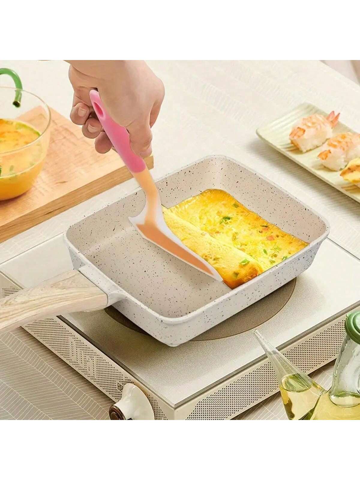 Non-Stick Egg Fry Pan, Frying Pan, Rectangular Grill Pan for Eggs, Durable Nonstick Cooking Utensil, Perfect for Home Kitchen Use