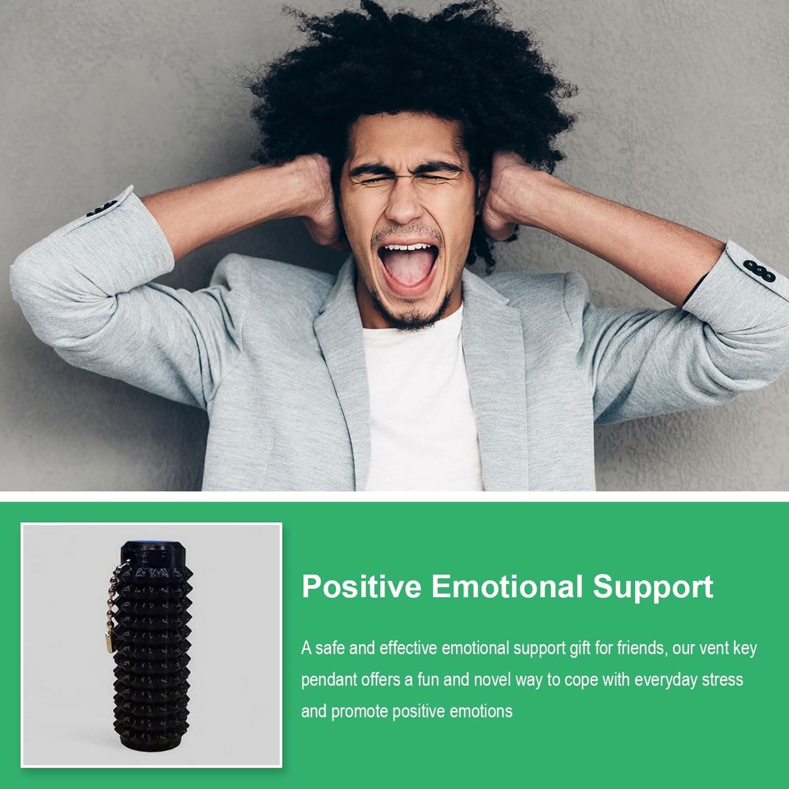 Everyday Comfort | Spiky Grippie Stim Keychain -Anxiety Relief & Stress Reduction, Portable Mini Roller Massager with Textured Spikes, Safe for Skin