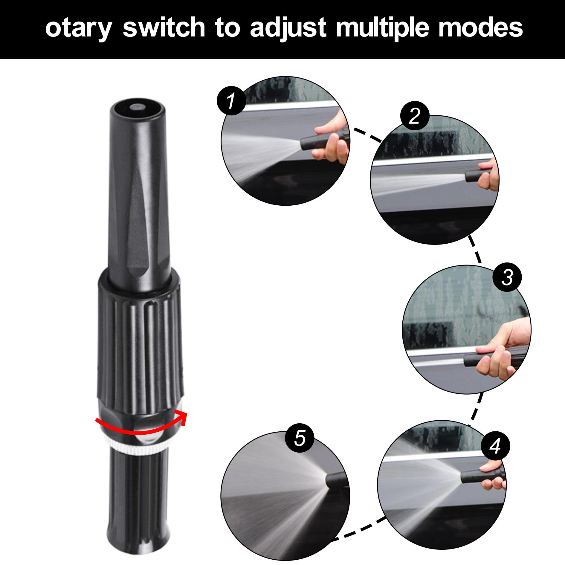 findmall 25/50/75/100FT Stainless Steel Metal Garden Water Hose Pipe Flexible With Nozzle