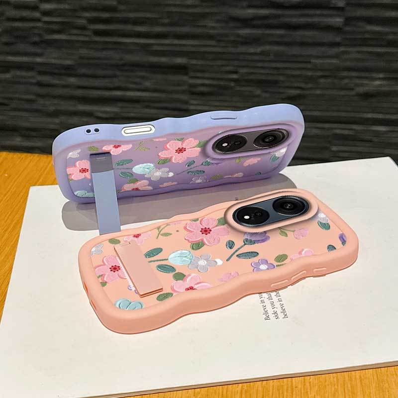 1 Piece A38 Flower Romance Flexible Design Anti-Scratch And Stand Protection Made For OPPO A38 Ideal For Entertainment