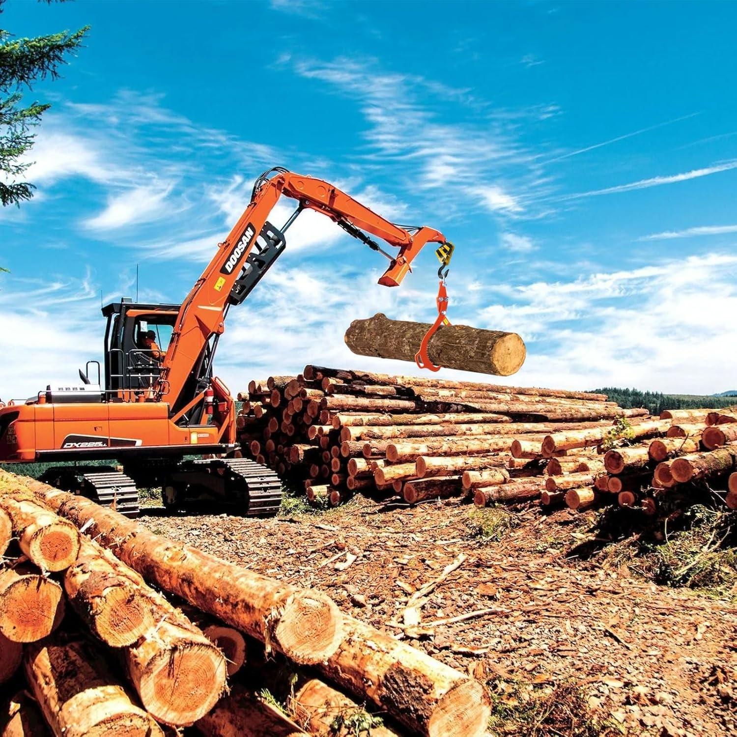 Teeth Claw Hook, Log Lifting Clamp, Log Lifting Clamp, Grab Bucket Wood Claws, for Moving, Dragging, and Transport Tools