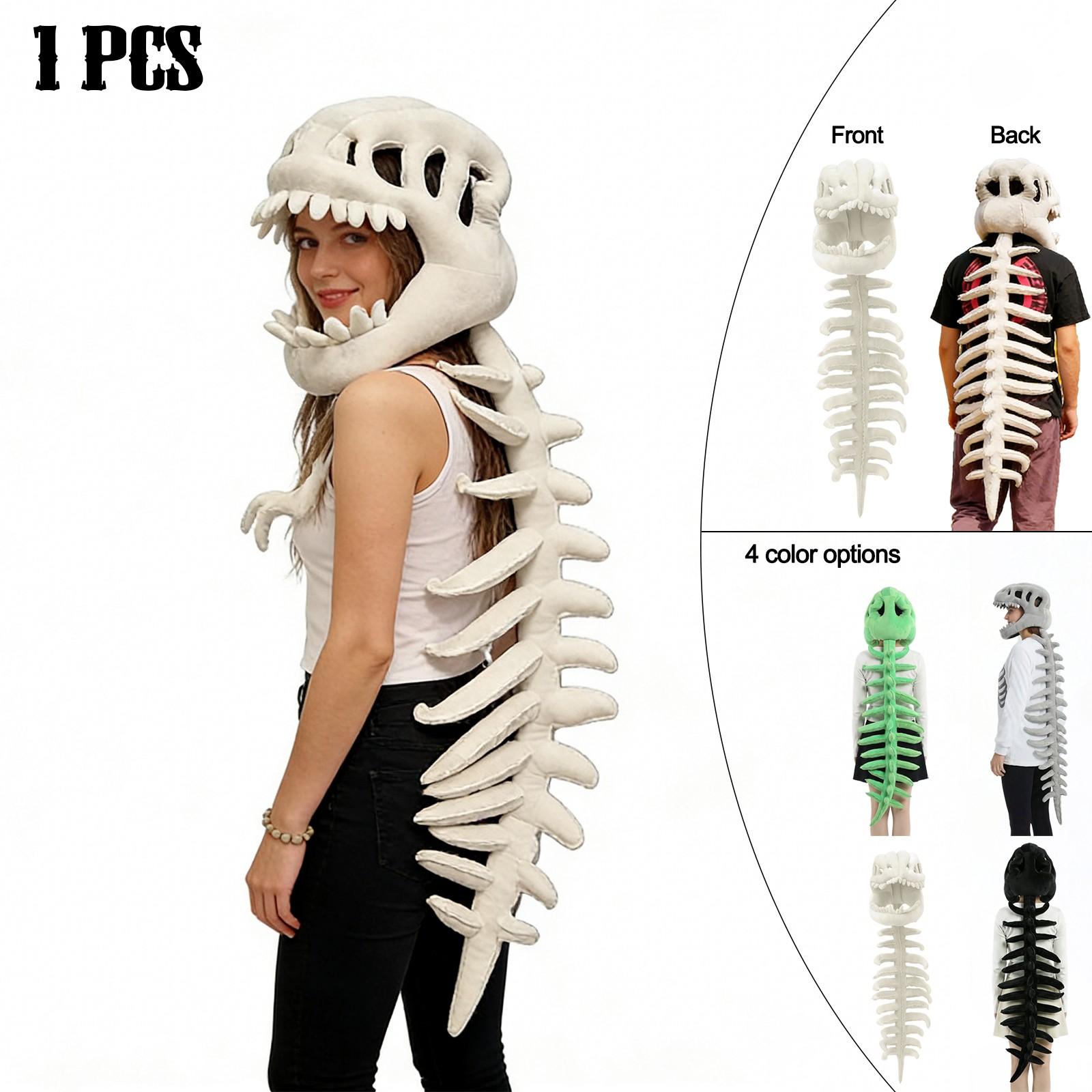 Funny Dinosaur Skeleton Costume Set, Fun Skull Dinosaur Fossil Hoodie, Party Halloween Bone Doll Costume, Perfect Gift Idea