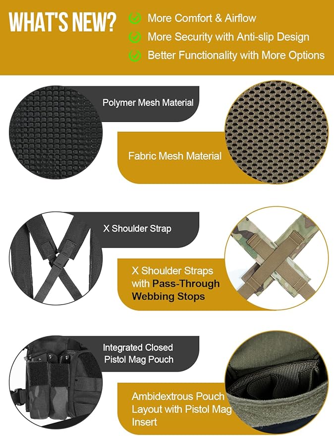 ONETIGRIS Chest Rig, MOLLE Chest Rigs Chest Rig Dangler Pouch Utility Admin Pouch IFAK Organizer