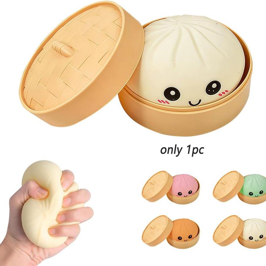 Dumpling Squishy Stress Reliever for Adults, Soft Slow Rising Squeeze Ball, Sensory Anxiety Relief Tool, Cute Desk Decor for Office & Home Relaxation