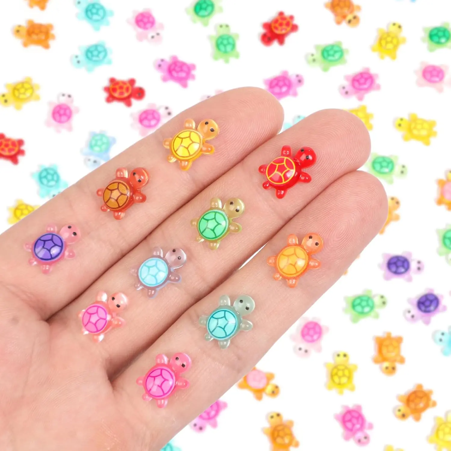 200pcs Mini Resin Turtles(0.4 * 0.5inch)