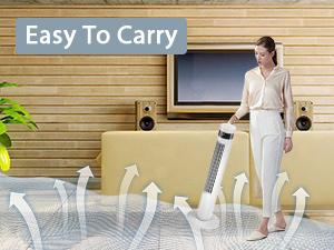 【NOT AC】Antarctic Star 36 Inch Tower Fan - Portable Electric Oscillating Fan with Remote Control, Quiet Operation, 3 Speed Settings & 12H Timer, Bladeless Standing Floor Fan for Bedroom & Office[No Cooling] [No Temperature Adjustment]