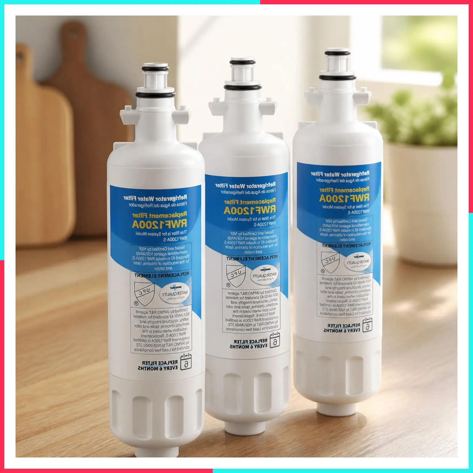 ADQ36006101 9690 Water Filter Replacement for LG LT700P, 3 Pack