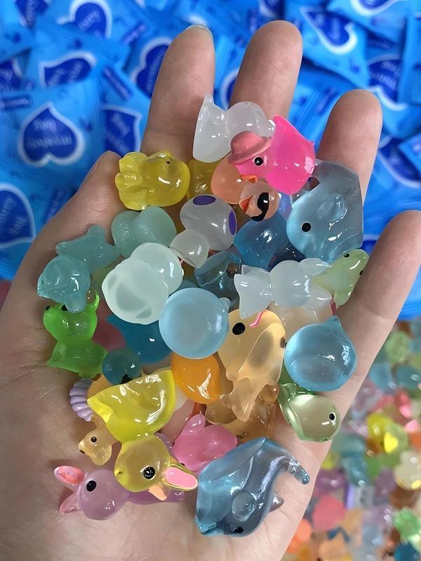 Luminous Magical Artistic Lightweight Mini Glow-in-the-Dark Animal Resin Desktop Statues, 10/20/30/100pc Random Color Surprise Mystery Bags - Dollhouse DIY Craft Mini Gifts, Home Decor Luminous Magical Artistic Lightweight Mini Glow-in-the-Dark Animal Resin Desktop Statues, 10/20/30/100pc Random Color Surprise Mystery Bags - Dollhouse DIY Craft Mini Gifts, Home Decor