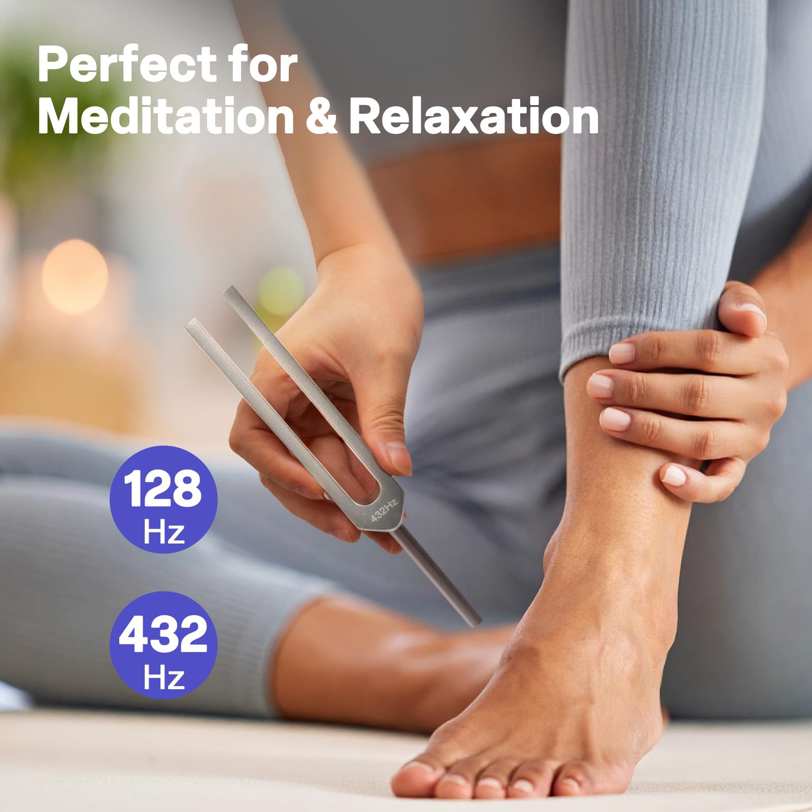 Tuning Fork Set – 128hz 432hz 512hz 528hz, Weighted and Unweighted Frequency Tools, Yoga, Meditation, Chakra, Gift Idea