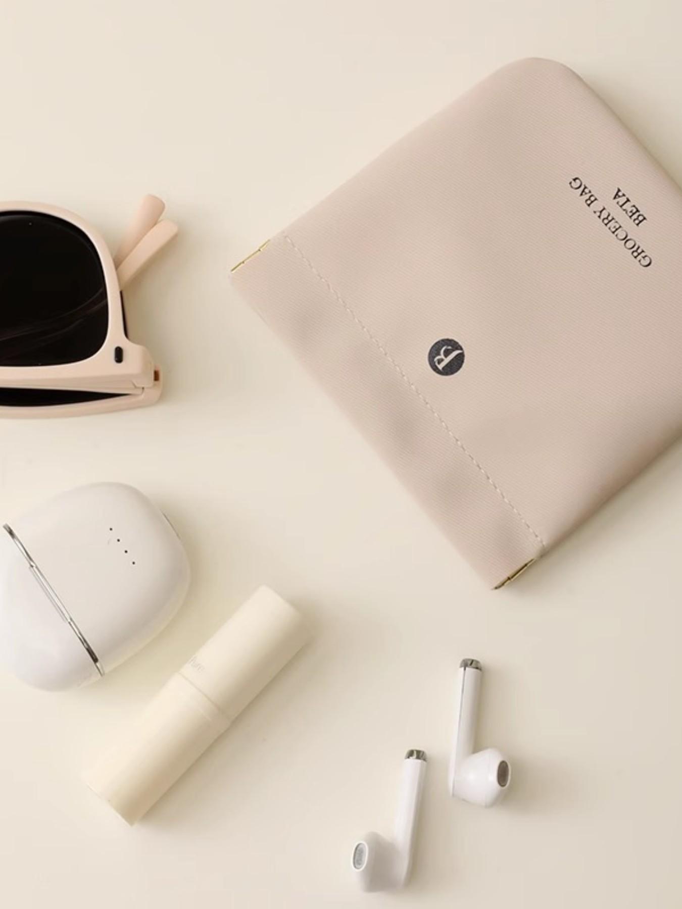 2026 New Women's Data Cable Storage Bag, Automatic Closure Wired Earphone Pouch, Portable Power Charger Case, Travel Makeup Bag