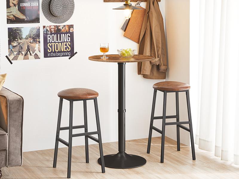 HOOBRO Round Bar Table, 35" Tall Pub Table, Cocktail Table with Base, Stable Counter Table with Non-Slip Base for Narrow Space, Bar Height Table for Kitchen, Easy to Assemble, Rustic Brown#SpringSale #BigSpringSale