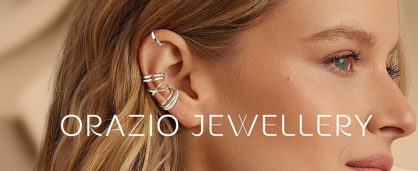 4Pcs S925 Sterling Silver Earring Cuffs for Women, Ear Cuff Set Helix Cartilage Clip on Earrings Non Piercing Earrings for Girls, Adjustable Rose Gold Ear Cuffs Earring Stack