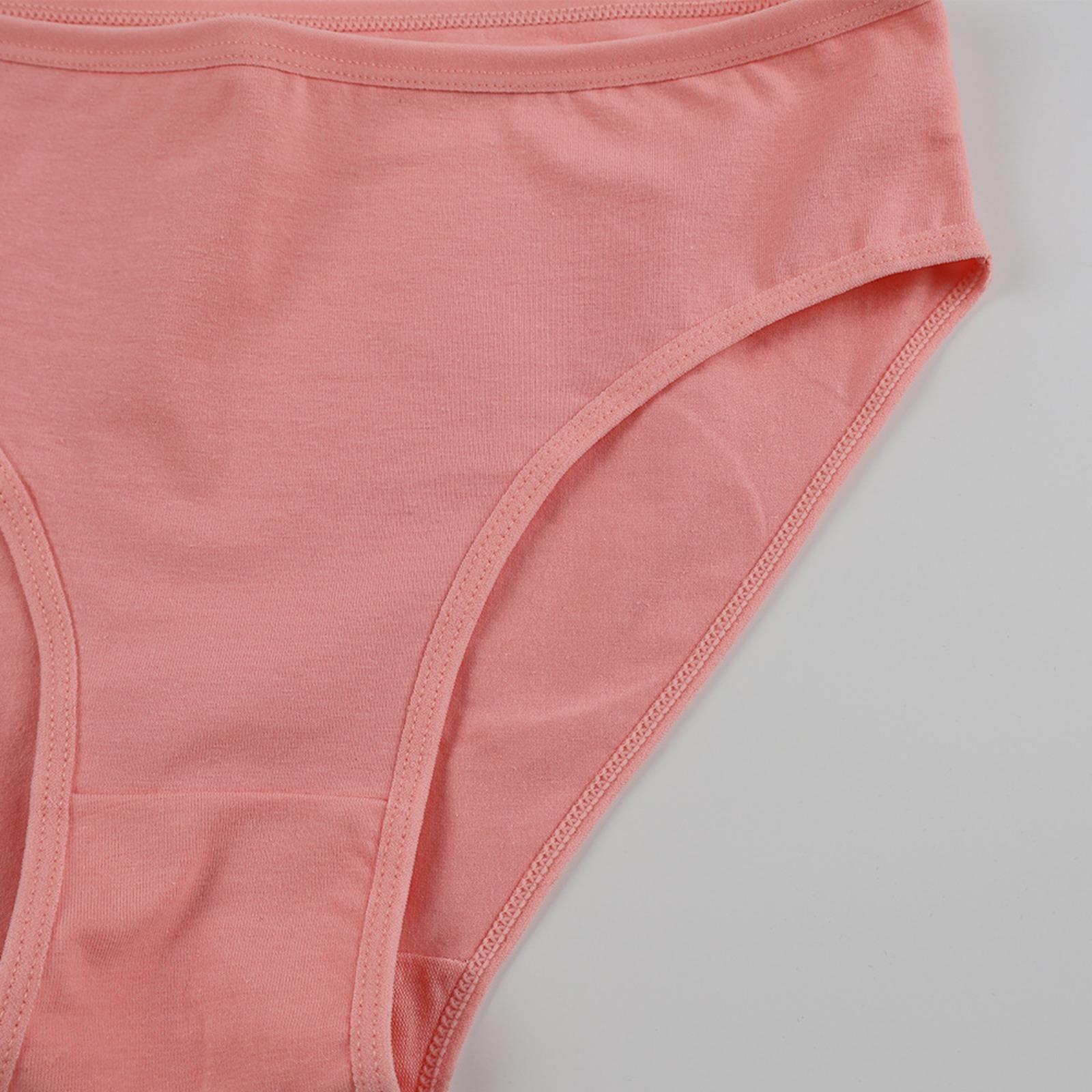 Women's 6-Pc Cotton Underwear - Mid-Rise, Soft, Breathable Solid-Color Daily Panties, Underwear for Women, Basic, Plain Fabric Underwear,back to school,back to school haul