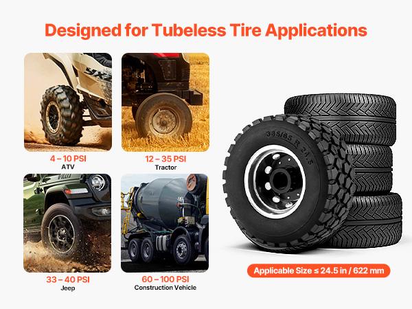 VEVOR Air Tire Bead Seater, 10 Gal/ 37.9 L, Heavy Duty Tire Bead Blaster Tool, 87-116 PSI Operating Pressure, Air Trigger Seating Inflator for ATV, Tractor, Pickup, Truck, Jeep, RV, UTV, Yellow