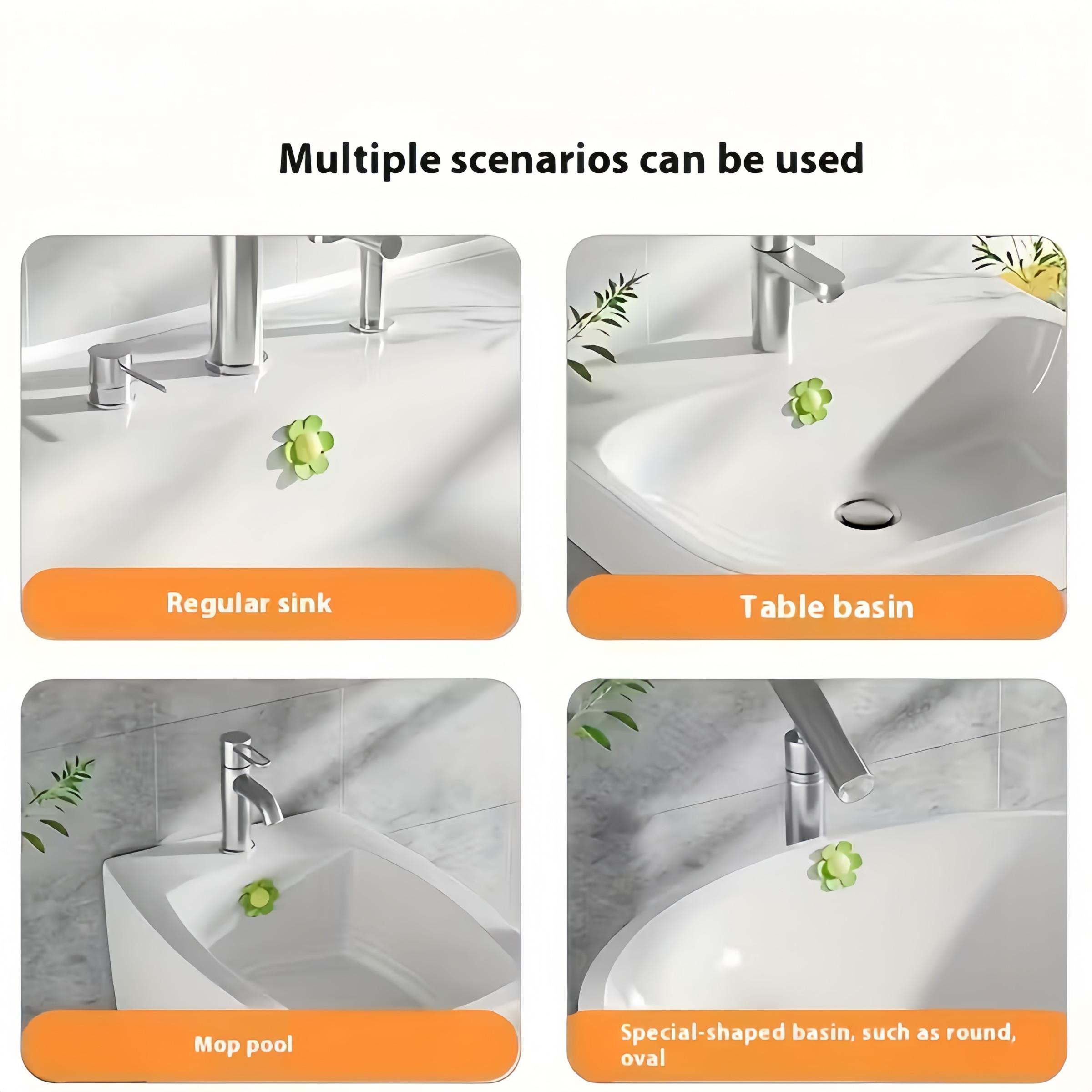 12pcs Silicone Sink Overflow Plug, Flower Shape, Durable Easy Install, Kitchen Bathroom Drain Cover, Prevents Clogs, Decorative Accessory