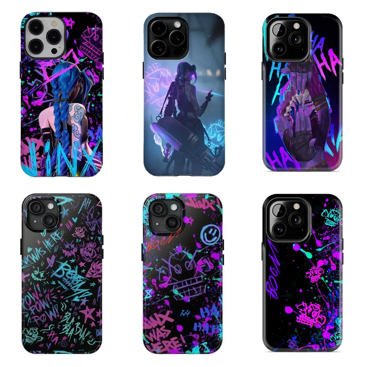A-Arcane Jinx Neon Graffiti Phone Case | Neon Purple Street Art Protective Phone Case For iPhone 17 Pro Max 16 15 14 13 12 11 for Samsung S21 S22 S23 S24 S25 Phone Case | Tough Phone Case | Valentine's Day Gift |   Gift for Him/Her Wireless Protection