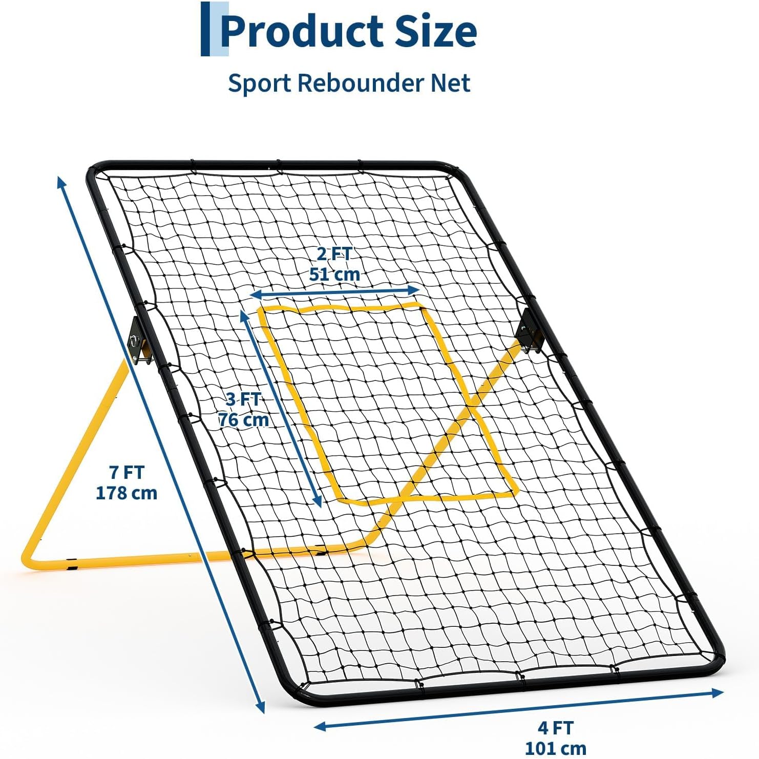 7X4 Ft Adjustable Volleyball Rebounder Net, Large Training Bounce Back Net for Bumping, Spiking  Setting  Sturdy, Multi-Angle Practice Equipment, Easy Setup & Foldable