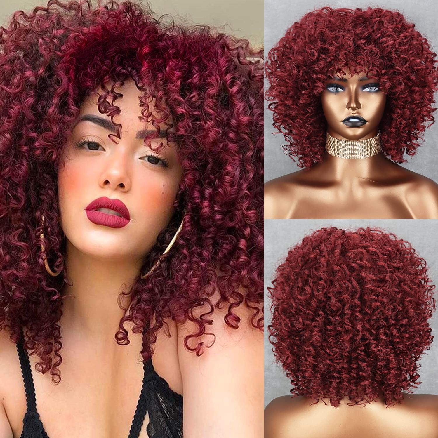 NEW ! Long Hair 14 inch Curly Wig Red bouncy curls human wig - 14 main image 2