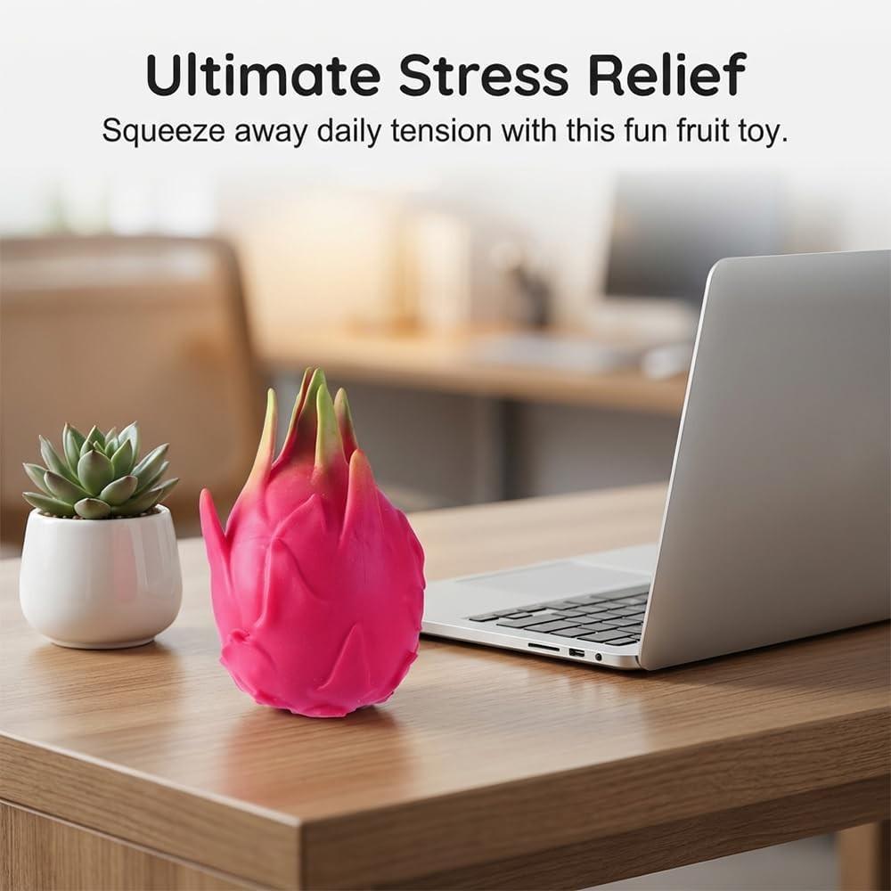 2PCS Cute Strawberry Squeeze Toys, Dragon Fruit Squishy, Strawberry Squishy, Rebounding Sensory, Upgrade Fruit Squishies, Realistic Strawberry Stress Ball, Stress Relief for Office Workers、Anxiety Relief、Focus Improvement、Desktop Decoration