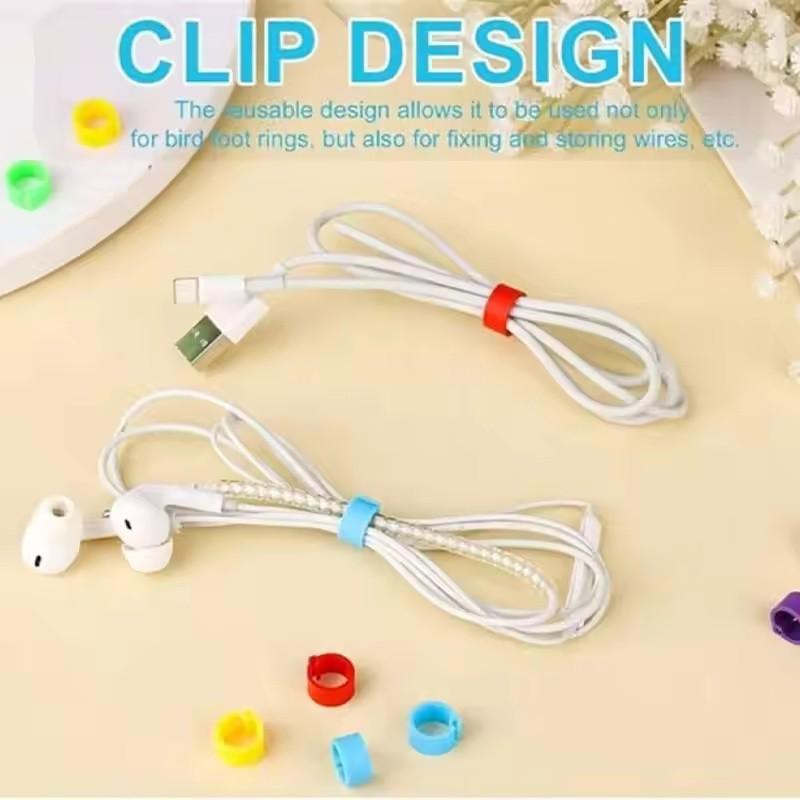 Colorful Parrot Pigeon Foot Rings Set of 50, No-Word Identifier Bands, Bird Training Tools, Plastic Anti-Drop Feet Clips, Pet Bird Accessories