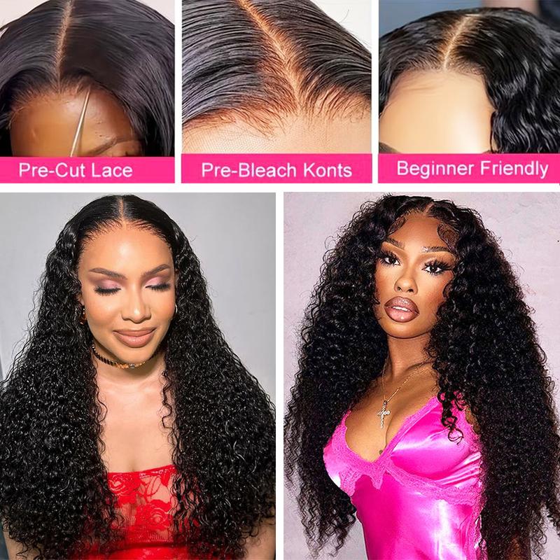 MORE FACE Wear And Go Glueless Wig 7x5 HD Pre-Cut Kinky Curly Wig Human Hair Quick Install Ready To Wear Curly Wigs Lace Front