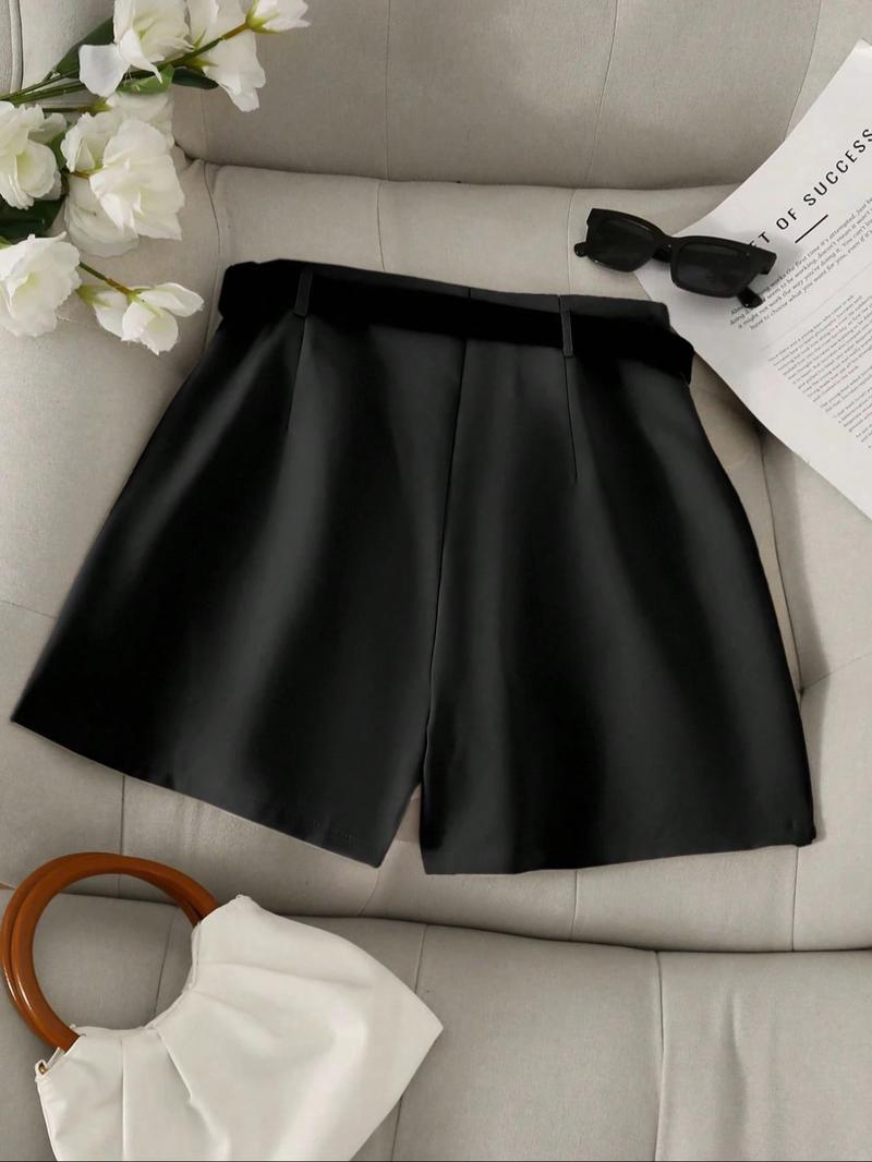 Women's Asymmetrical Hem Skirt Pants Set, Multifunctional One-Piece Shorts, Beltless Matching Skirt Pants 2 Piece Set