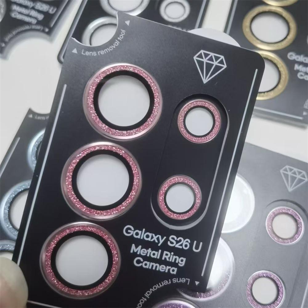 Glitter Bling Metal Lens Ring Glass for Samsung Galaxy S26 S25 S24 Ultra Camera Lens Protector Covers on Galaxy S26 S25 S24 Plus