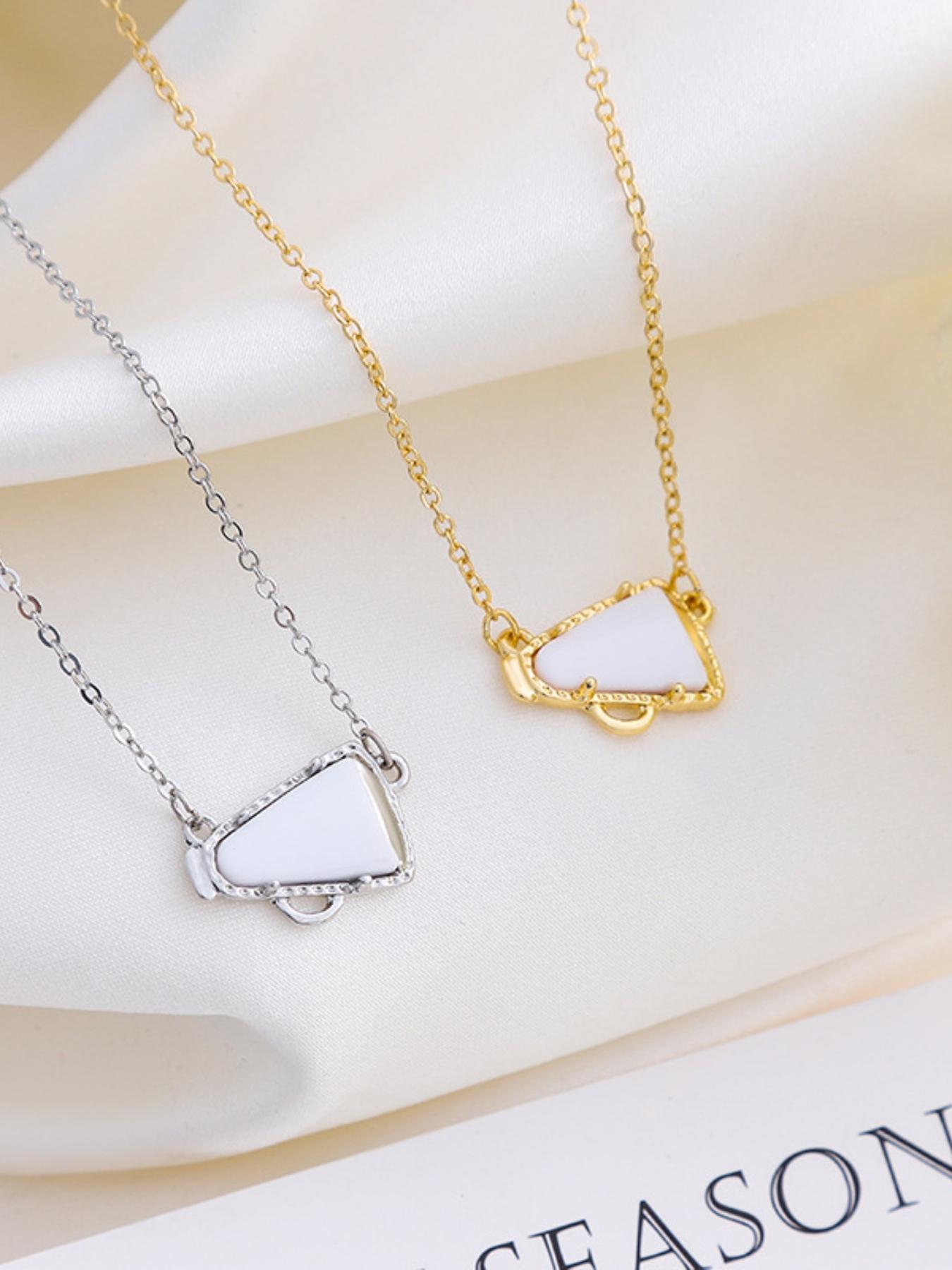 New 2026 World Cup Support Megaphone Necklace Cheerup Pendant Personalized Trend Cone Geometric Style