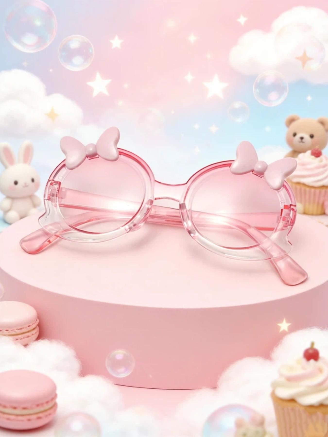 Women's Fashion Butterfly Knot Glasses, Round Frame, Gradient Colors, Multiple Color Options, Perfect for Parties, Travel, College