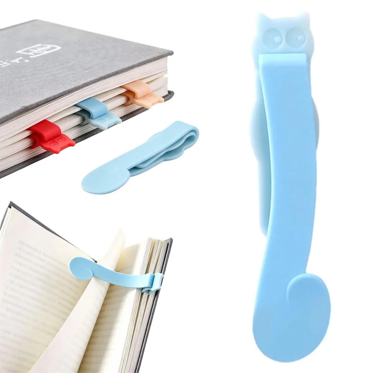 Auto Follow Page Bookmark Clip | Reusable Spring Duckbill Clip Cute Reading Accessories, No Scratch Book Marker for Students Book Lovers
