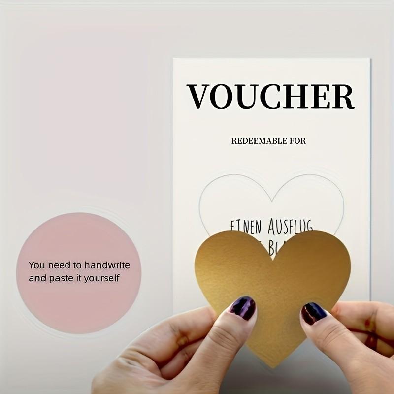 4 DIY Heart Scratch Cards, Couple Surprise Gift Set, Handwritten Cards, Romantic Relationship Rewards, Valentine's Day Creative Gifts