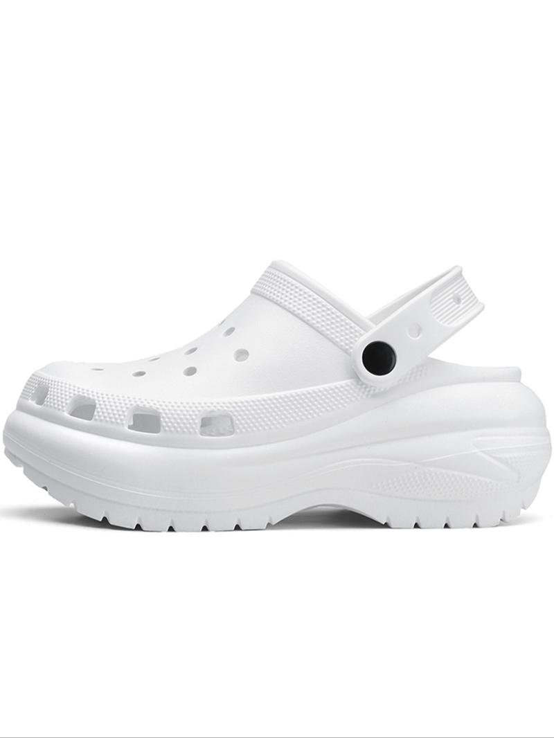 Women's Black Color Platform Slides, Casual Comfortable Home Slippers, Eva Beach Slippers, Non-slip Soft Slipper Shoes for Indoor & Outdoor Wear, Footwear