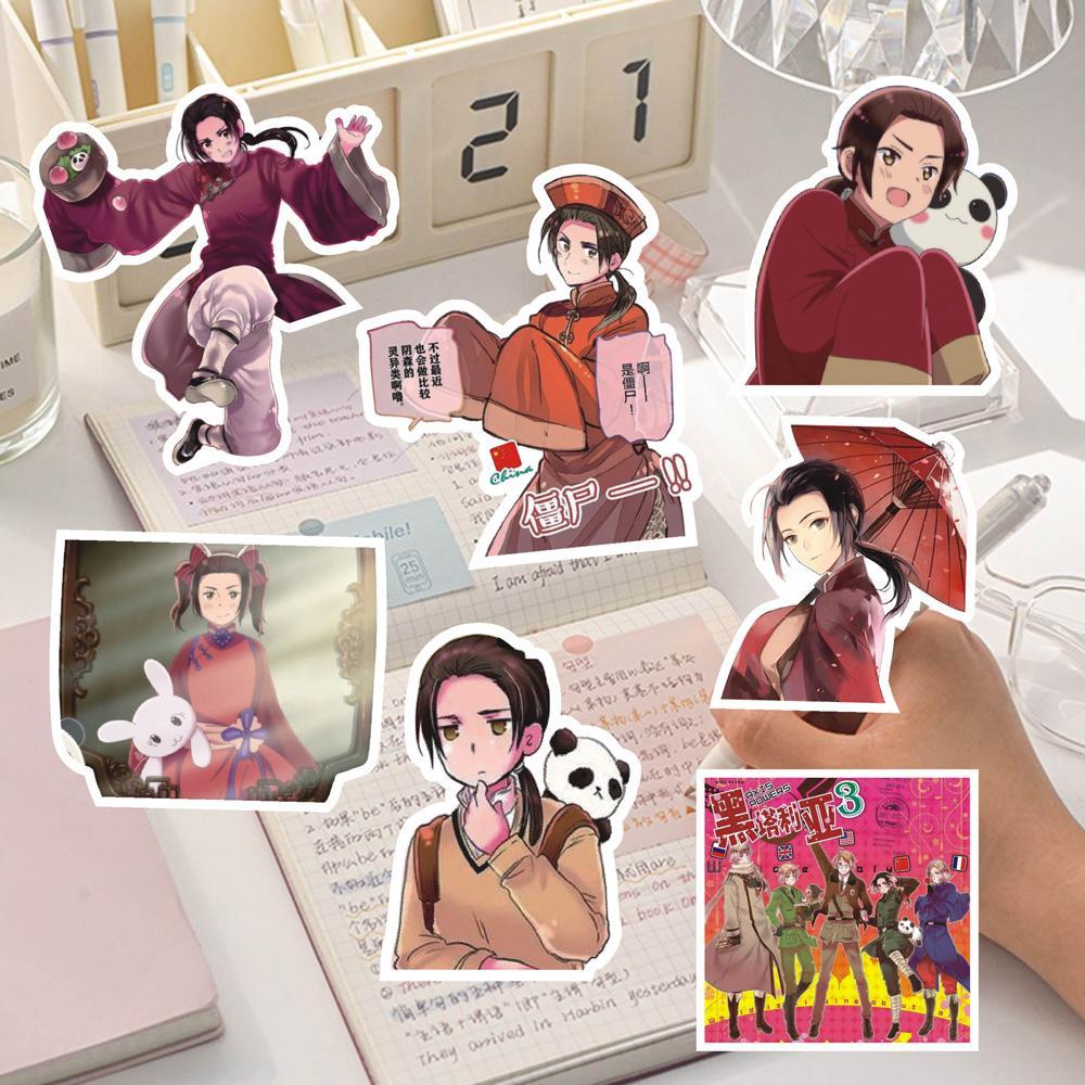 65Pcs Hetalia APH Anime Peripheral Stickers DIY Handbook Decoration Phone Case Cup Skateboard Waterproof Graffiti Stickers